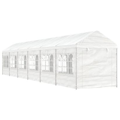 Foișor cu acoperiș, alb, 13,38x2,28x2,69 m, polietilenă GartenMobel Dekor
