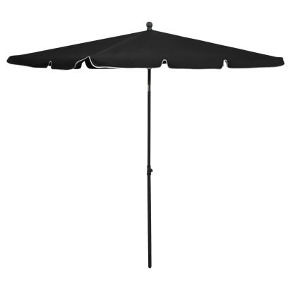 Umbrelă de grădină cu stâlp, negru, 210x140 cm GartenMobel Dekor