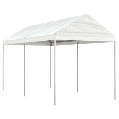 Foișor cu acoperiș, alb, 4,46x2,28x2,69 m, polietilenă GartenMobel Dekor