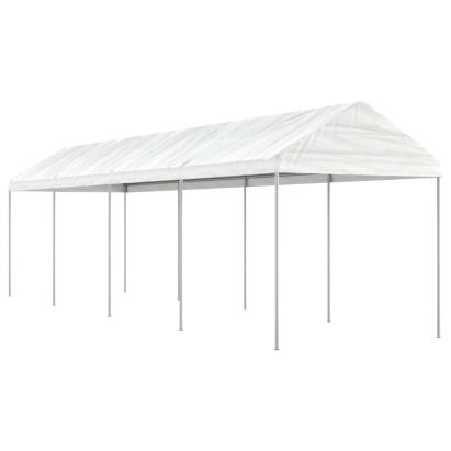 Foișor cu acoperiș, alb, 8,92x2,28x2,69 m, polietilenă GartenMobel Dekor