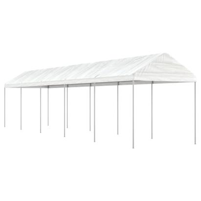 Foișor cu acoperiș, alb, 11,15x2,28x2,69 m, polietilenă GartenMobel Dekor