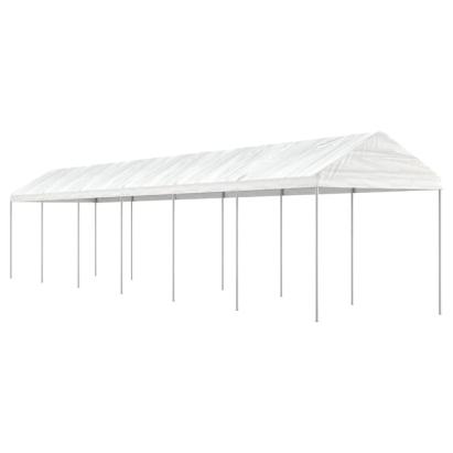 Foișor cu acoperiș, alb, 13,38x2,28x2,69 m, polietilenă GartenMobel Dekor