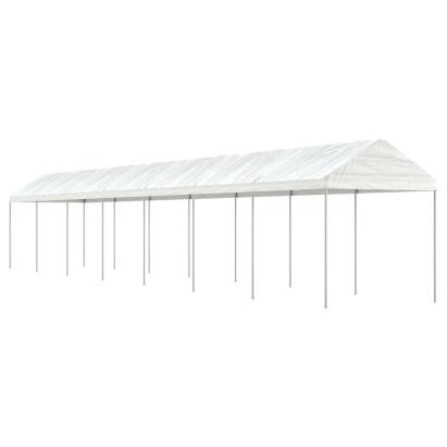 Foișor cu acoperiș, alb, 15,61x2,28x2,69 m, polietilenă GartenMobel Dekor