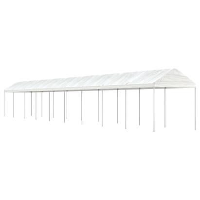 Foișor cu acoperiș, alb, 20,07x2,28x2,69 m, polietilenă GartenMobel Dekor