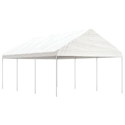 Foișor cu acoperiș, alb, 6,69x4,08x3,22 m, polietilenă GartenMobel Dekor