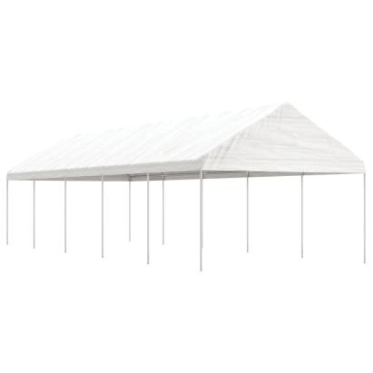 Foișor cu acoperiș, alb, 11,15x4,08x3,22 m, polietilenă GartenMobel Dekor