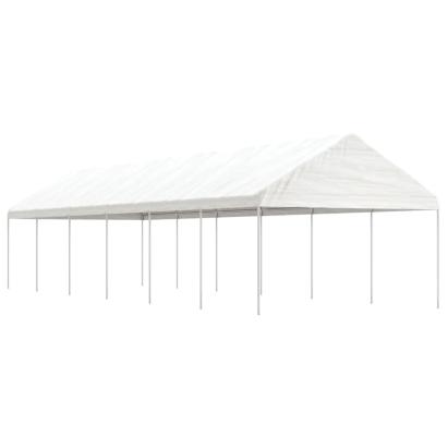 Foișor cu acoperiș, alb, 13,38x4,08x3,22 m, polietilenă GartenMobel Dekor