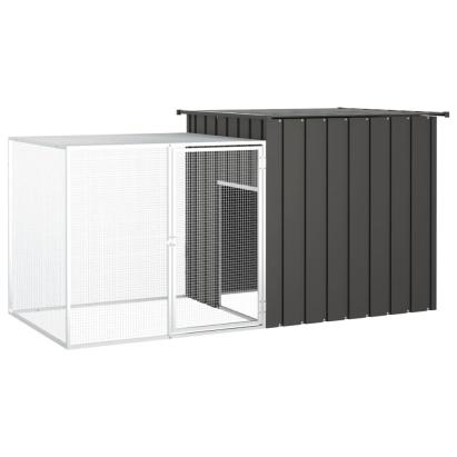 Coteț pentru iepuri, antracit, 200x91x100 cm, oțel galvanizat GartenMobel Dekor