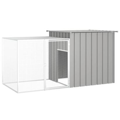 Coteț pentru iepuri, gri, 200x91x100 cm, oțel galvanizat GartenMobel Dekor