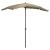Umbrelă de grădină cu stâlp, gri taupe, 200x130 cm GartenMobel Dekor