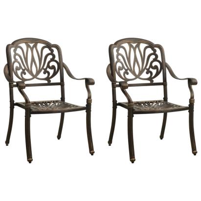 Scaune de grădină, 2 buc., bronz, aluminiu turnat GartenMobel Dekor