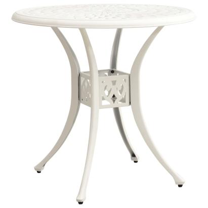 Masă de grădină, alb, 78x78x72 cm, aluminiu turnat GartenMobel Dekor