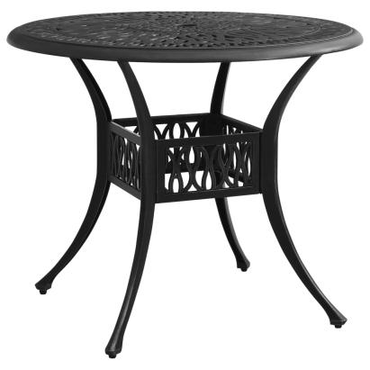 Masă de grădină, negru, 90x90x74 cm, aluminiu turnat GartenMobel Dekor
