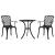 Set mobilier bistro, 3 piese, negru, aluminiu turnat GartenMobel Dekor