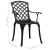 Set mobilier bistro, 3 piese, negru, aluminiu turnat GartenMobel Dekor