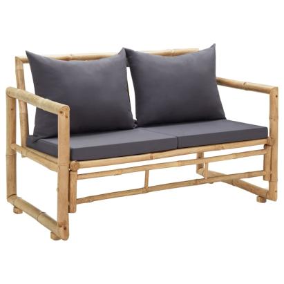 Bancă de grădină cu perne, 115 cm, bambus GartenMobel Dekor