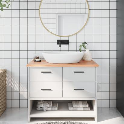 Blat de baie, maro deschis, 100x40x2 cm, lemn masiv tratat GartenMobel Dekor