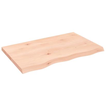 Blat de masă, 80x50x(2-4) cm, lemn masiv de stejar netratat GartenMobel Dekor