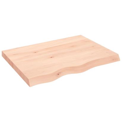 Blat de masă, 80x60x(2-6) cm, lemn masiv de stejar netratat GartenMobel Dekor