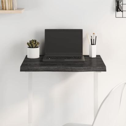 Blat de masă gri 60x40x(2-4) cm, lemn masiv stejar tratat GartenMobel Dekor