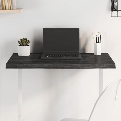 Blat de masă gri 80x50x(2-4) cm, lemn masiv stejar tratat GartenMobel Dekor