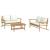 Set mobilier de grădină, cu perne alb crem, 3 piese, bambus GartenMobel Dekor