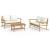 Set mobilier de grădină, cu perne alb crem, 3 piese, bambus GartenMobel Dekor