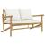 Set mobilier de grădină cu perne alb crem, 2 piese, bambus GartenMobel Dekor