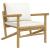 Set mobilier de grădină, cu perne alb crem, 3 piese, bambus GartenMobel Dekor