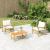 Set mobilier de grădină, cu perne alb crem, 3 piese, bambus GartenMobel Dekor