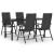 Set mobilier de grădină, 5 piese, negru, poliratan GartenMobel Dekor