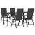 Set mobilier de grădină, 5 piese, negru, poliratan GartenMobel Dekor
