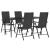 Set mobilier de grădină, 5 piese, negru, poliratan GartenMobel Dekor