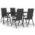 Set mobilier de grădină, 5 piese, negru, poliratan GartenMobel Dekor