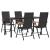 Set mobilier de grădină, 5 piese, negru și maro, poliratan GartenMobel Dekor