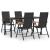 Set mobilier de grădină, 5 piese, negru și maro, poliratan GartenMobel Dekor