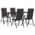 Set mobilier de grădină, 5 piese, negru și maro, poliratan GartenMobel Dekor