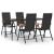 Set mobilier de grădină, 5 piese, negru și maro, poliratan GartenMobel Dekor