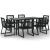 Set mobilier de grădină, 7 piese, negru, ratan PVC GartenMobel Dekor