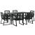 Set mobilier de grădină, 7 piese, negru, ratan PVC GartenMobel Dekor