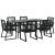 Set mobilier de grădină, 7 piese, negru, ratan PVC GartenMobel Dekor