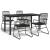 Set mobilier de grădină, 5 piese, negru, ratan PVC GartenMobel Dekor