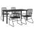 Set mobilier de grădină, 5 piese, negru, ratan PVC GartenMobel Dekor