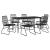 Set mobilier de grădină, 7 piese, negru, ratan PVC GartenMobel Dekor