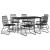 Set mobilier de grădină, 7 piese, negru, ratan PVC GartenMobel Dekor