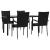 Set mobilier de grădină, 5 piese, negru, poliratan GartenMobel Dekor