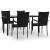 Set mobilier de grădină, 5 piese, negru, poliratan GartenMobel Dekor