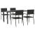 Set mobilier de grădină, 5 piese, negru, poliratan GartenMobel Dekor
