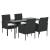 Set mobilier de grădină cu perne, 5 piese, negru, poliratan GartenMobel Dekor