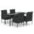 Set mobilier de grădină cu perne, 5 piese, negru, poliratan GartenMobel Dekor